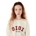 Oioi短袖純棉印花 韓國Rose朴彩英同款 正肩t恤寬鬆 情侶潮牌 杏色